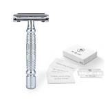 Burke Avenue Butterfly Razor with included 10-pack of My-Blades Platinum DE Blades and quote wrappers
